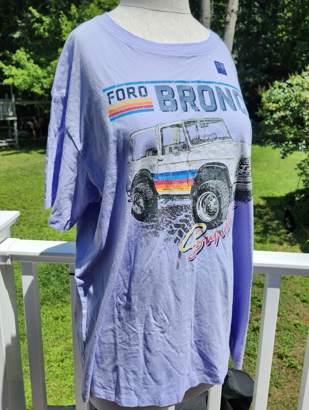 Ford Bronco Graphic Tee in Light Lavender Womens Large